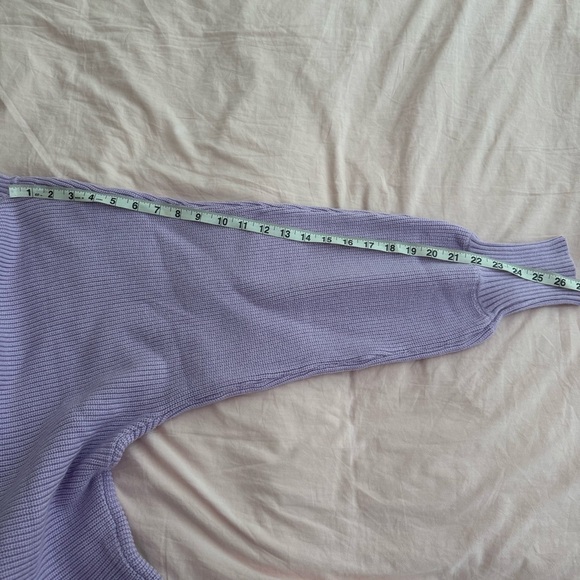 Zesica V-Neck Purple Ribbed Knit Lapel Collar Sweater - Picture 12 of 12